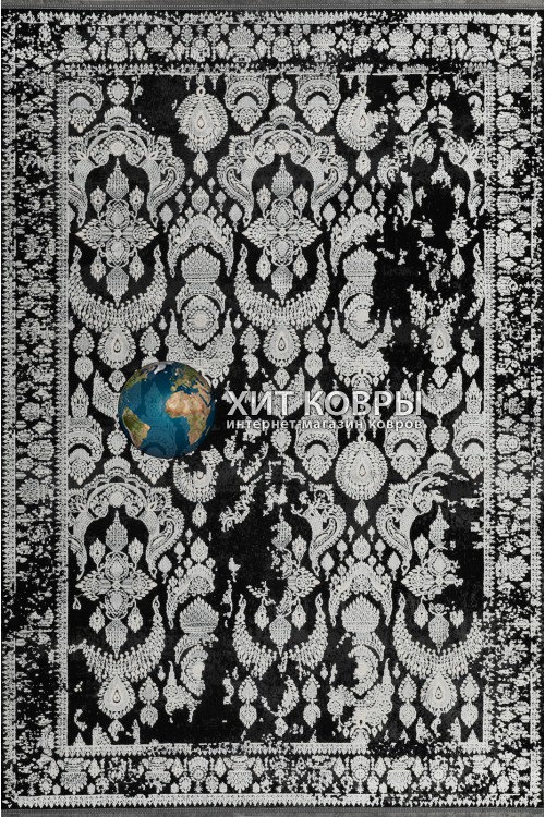 Турецкий ковер Tajmahal 06501 Черный-серый